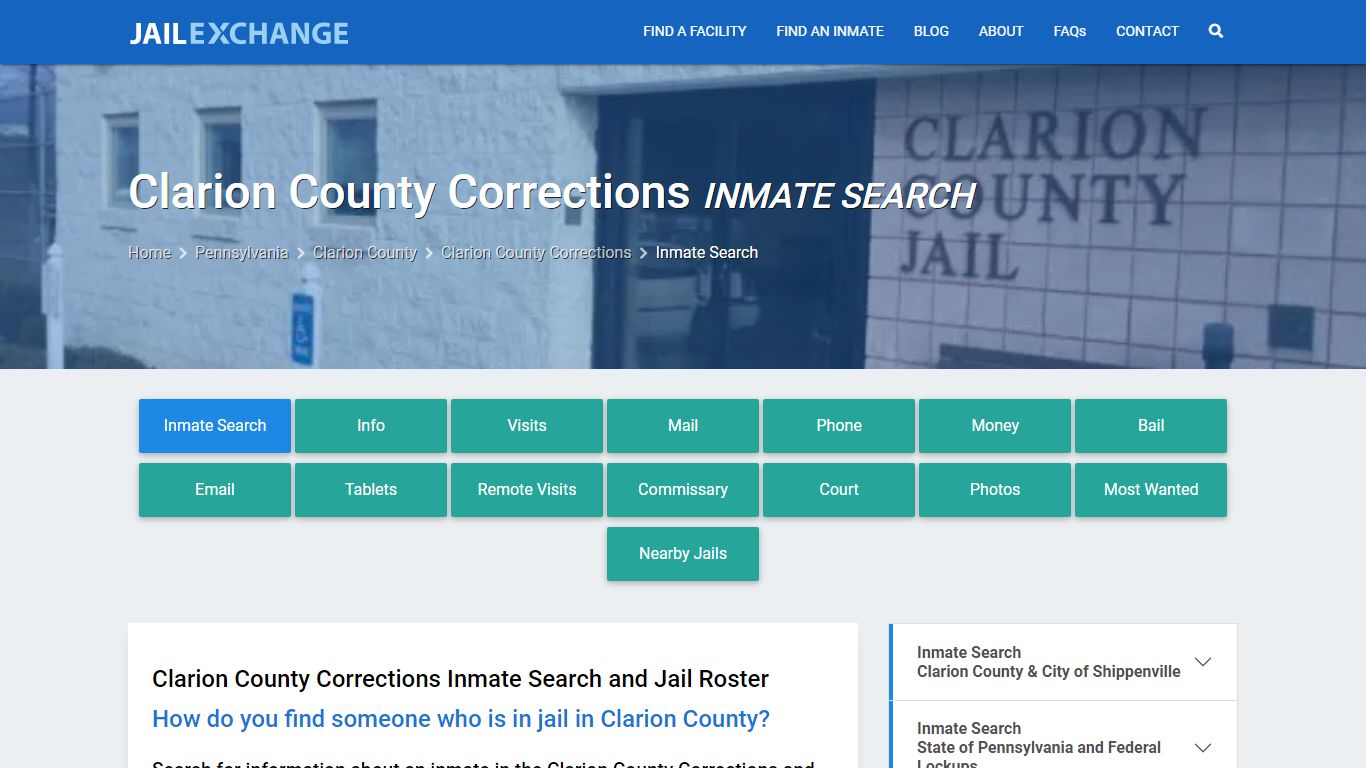 Inmate Search: Roster & Mugshots - Clarion County Corrections, PA