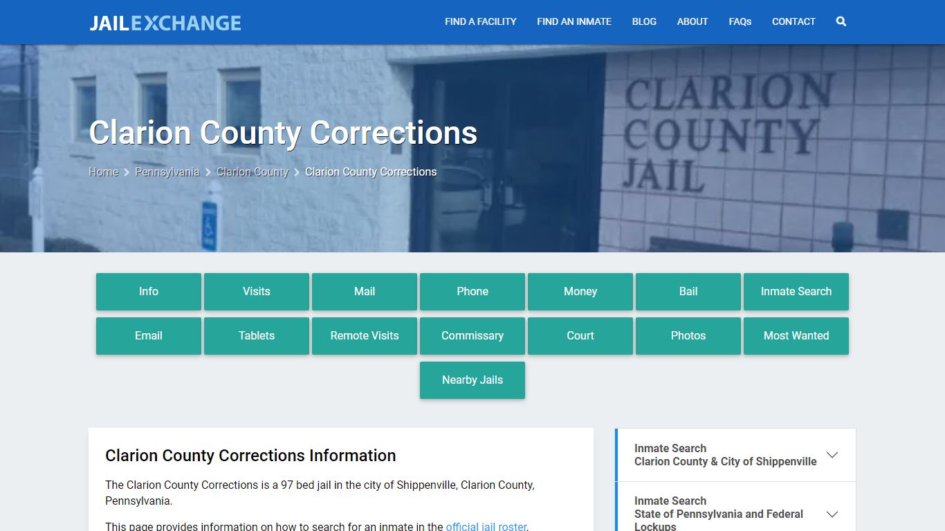 Clarion County Corrections, PA Inmate Search, Information - Jail Exchange