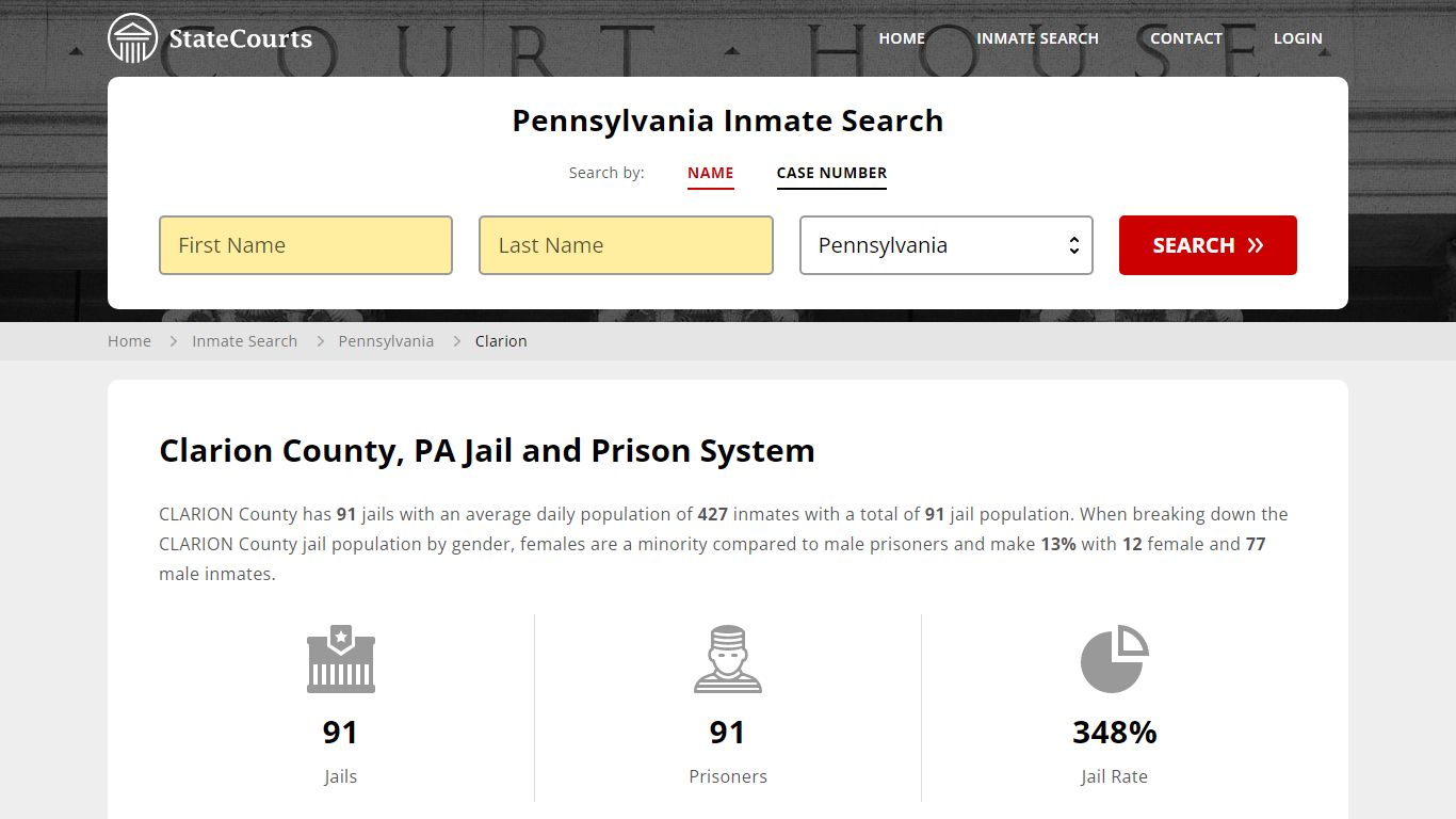Clarion County, PA Inmate Search - StateCourts