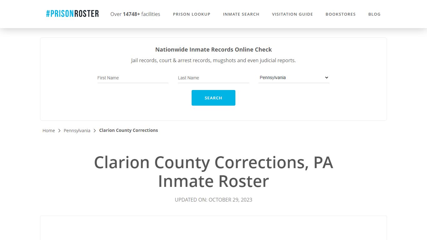 Clarion County Corrections, PA Inmate Roster - Prisonroster